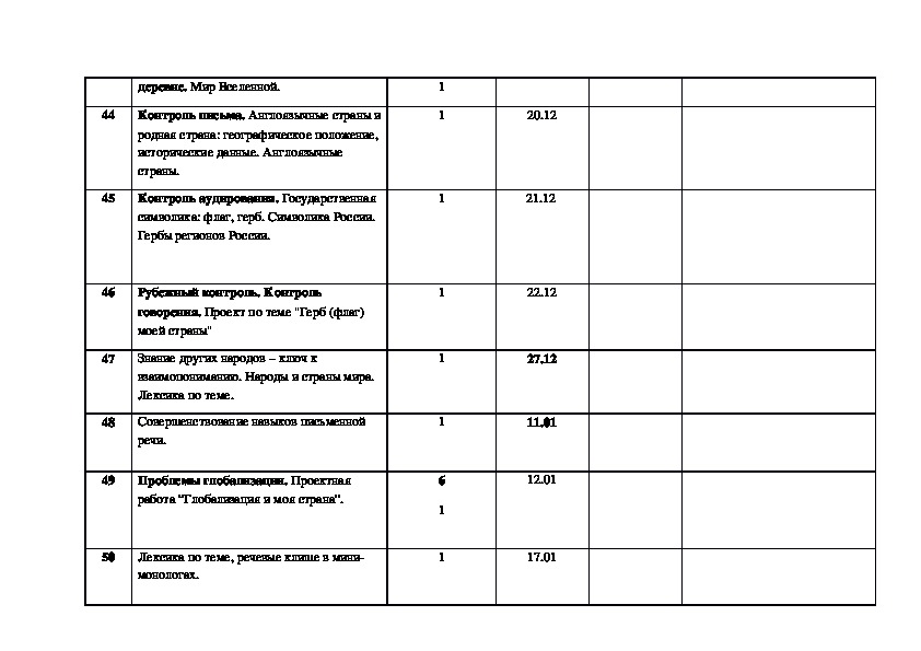 План работы 9 класс