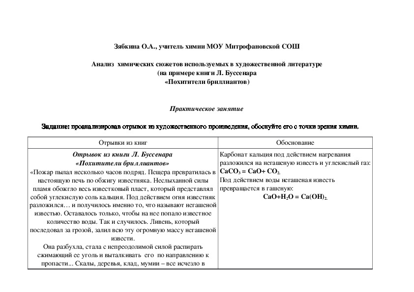 Обложка для материала Анализ  химических сюжетов используемых в художественной литературе (на примере книги Л. Буссенара «Похитители бриллиантов)