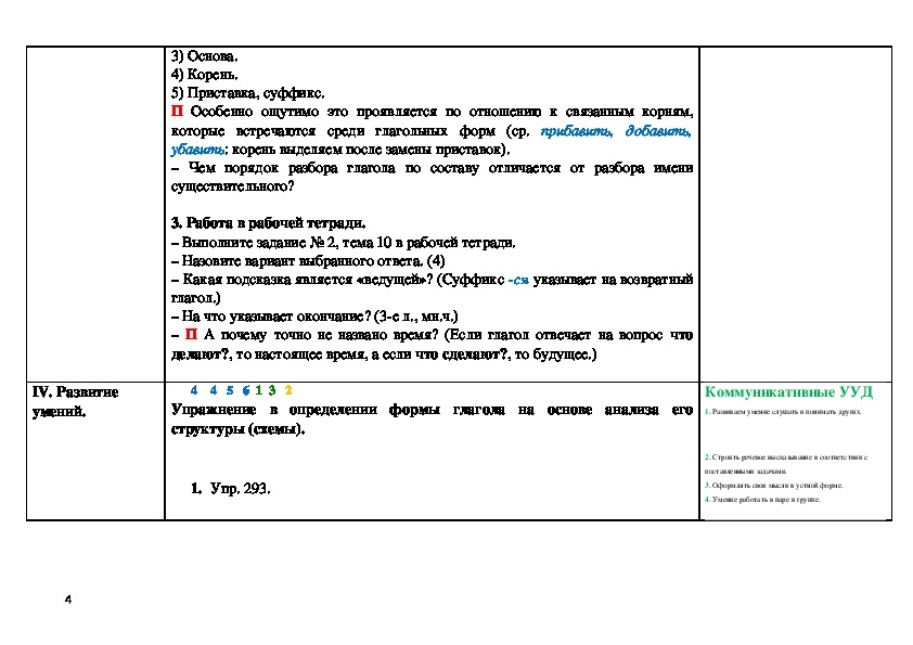 Скамейку разбор по составу 4 класс