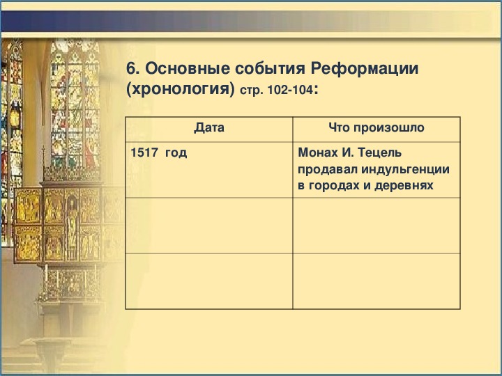 История 7 класс начало реформации в европе презентация 7 класс