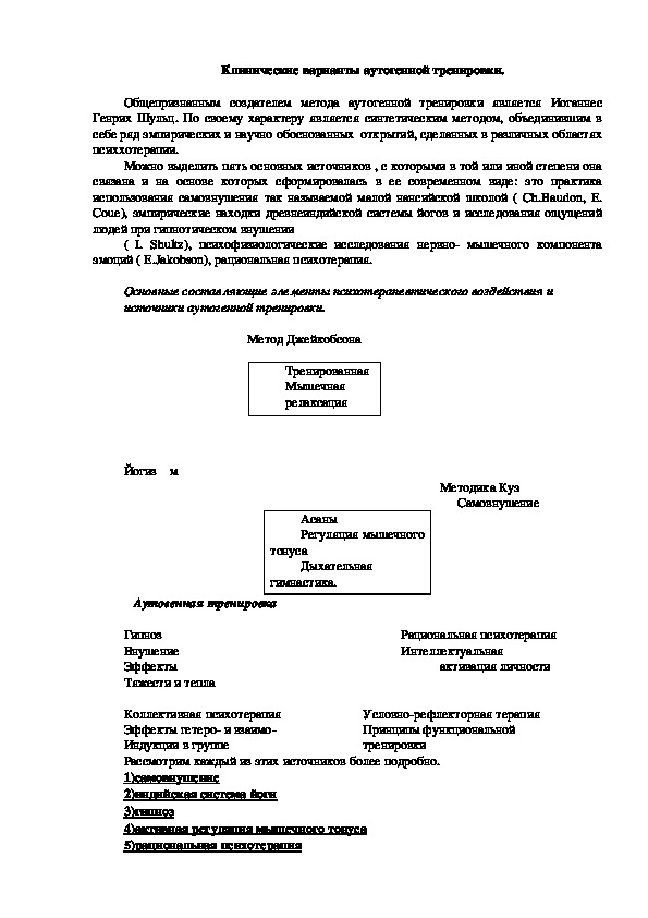 Обложка для материала Клинические варианты аутогенной тренировки.