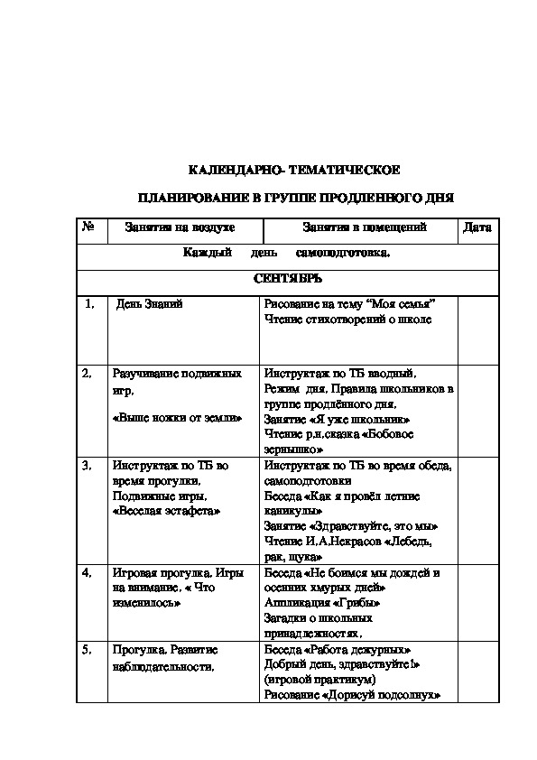 Спортивный час в группе продленного дня план конспект