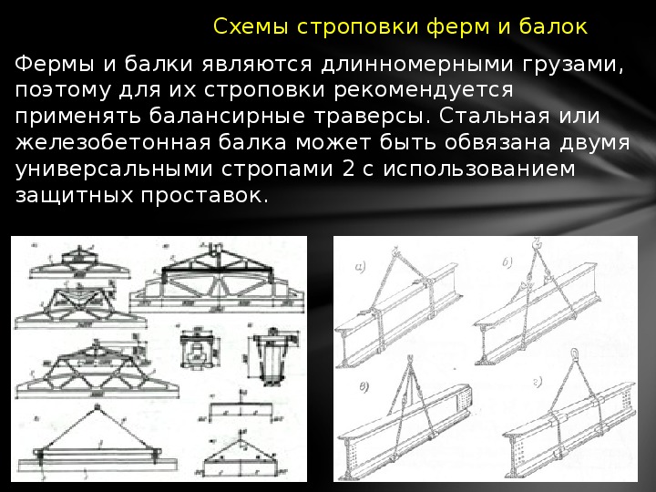 Схема строповки жб фермы