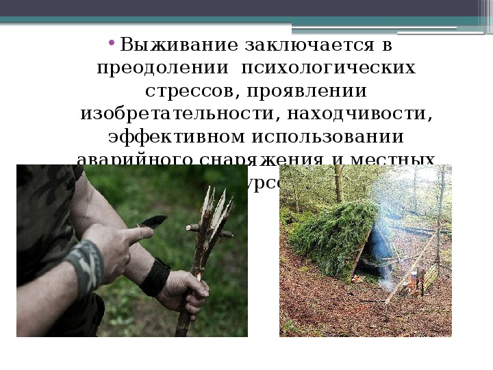 Схема основные причины вынужденного автономного существования в природных условиях обж