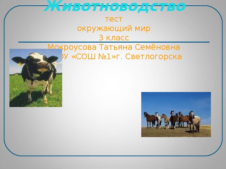 Животноводство 3 класс презентация школа россии презентация