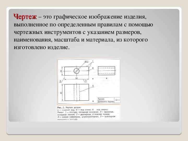 Чертежом называется графическое изображение изделия