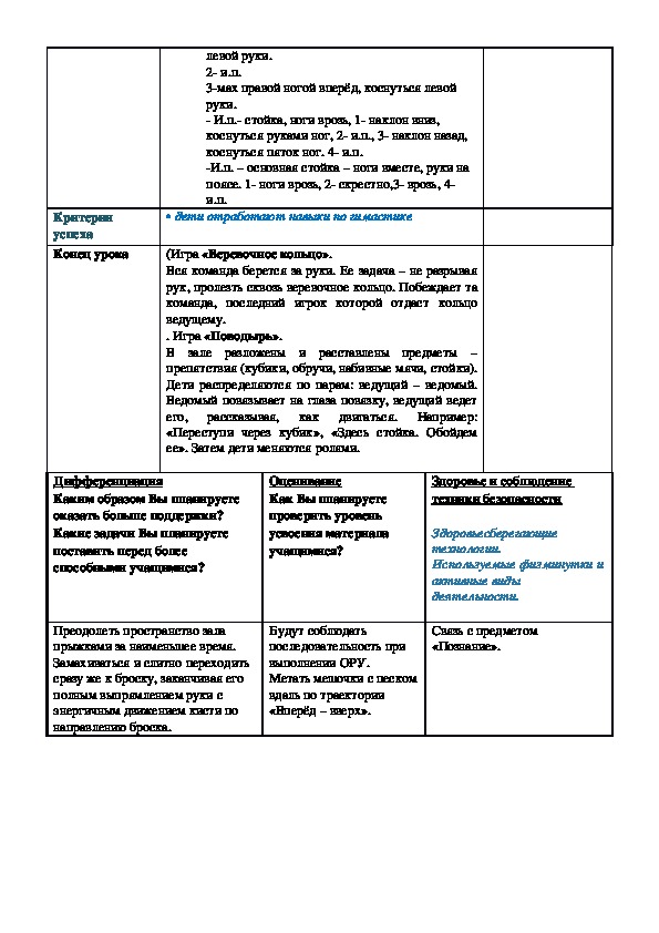 Проект по физкультуре 1 класс