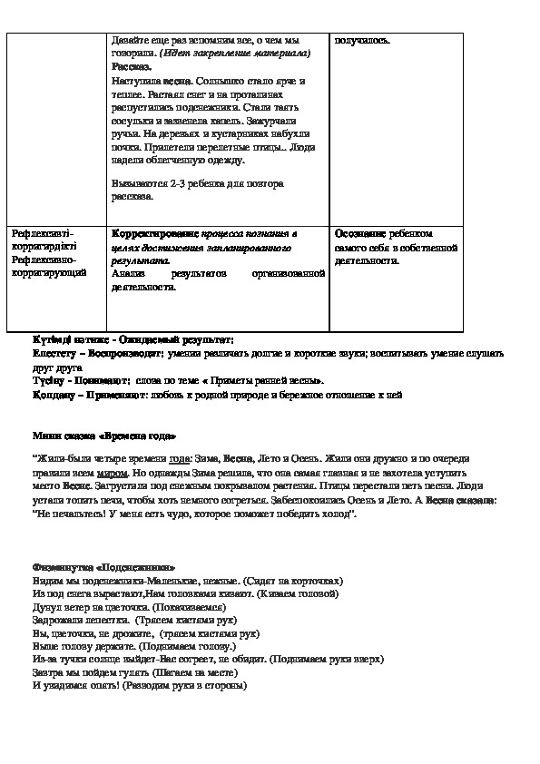 Технологическая карта по трудовой деятельности в подготовительной группе