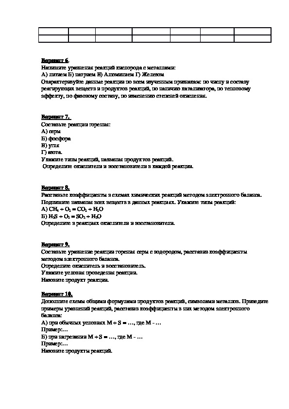 Характеристика серы по плану 9 класс химия