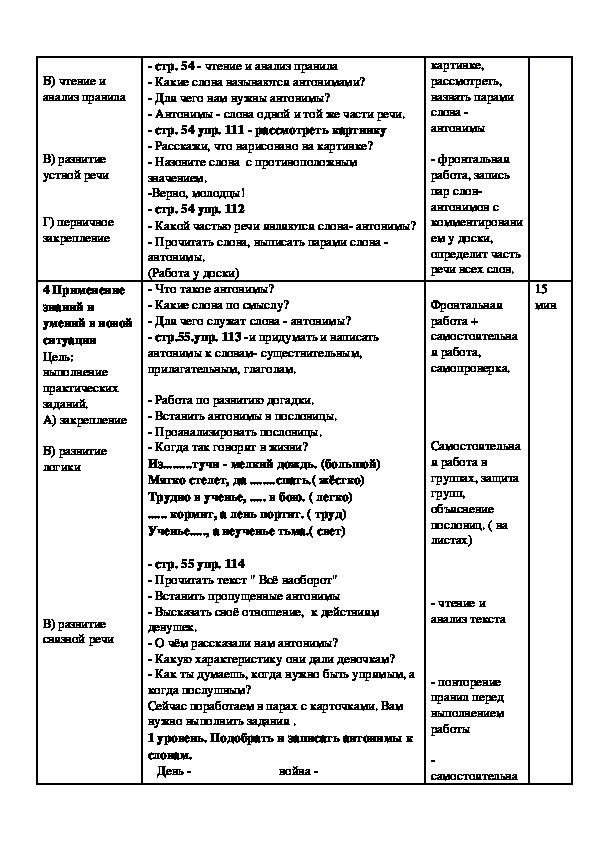 Антонимы и их роль в речи проект