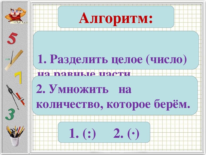 Презентация 4 класс нахождение нескольких долей целого 4 класс