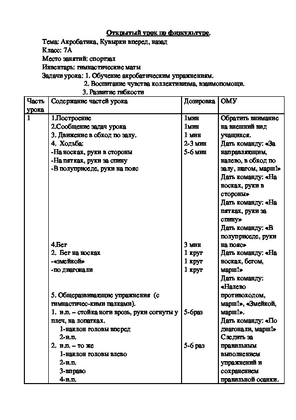 Обложка для материала Открытый урок по физкультуре