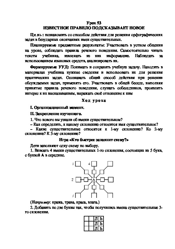Обложка для материала Конспект урока по теме: ИЗВЕСТНОЕ ПРАВИЛО ПОДСКАЗЫВАЕТ НОВОЕ(4 класс)
