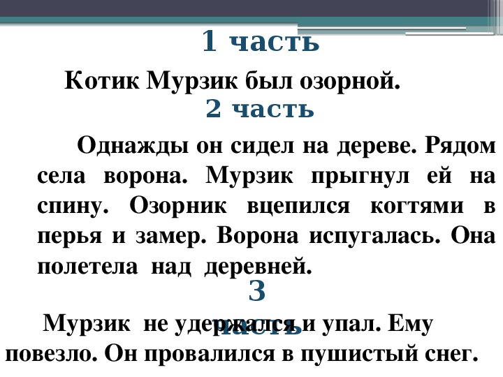 Презентация изложение кот мурзик 2 класс