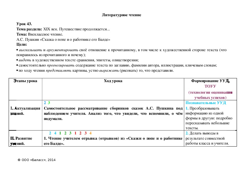 Обложка для материала Внеклассное чтение. А.С. Пушкин «Сказка о попе и о работнике его Балде»