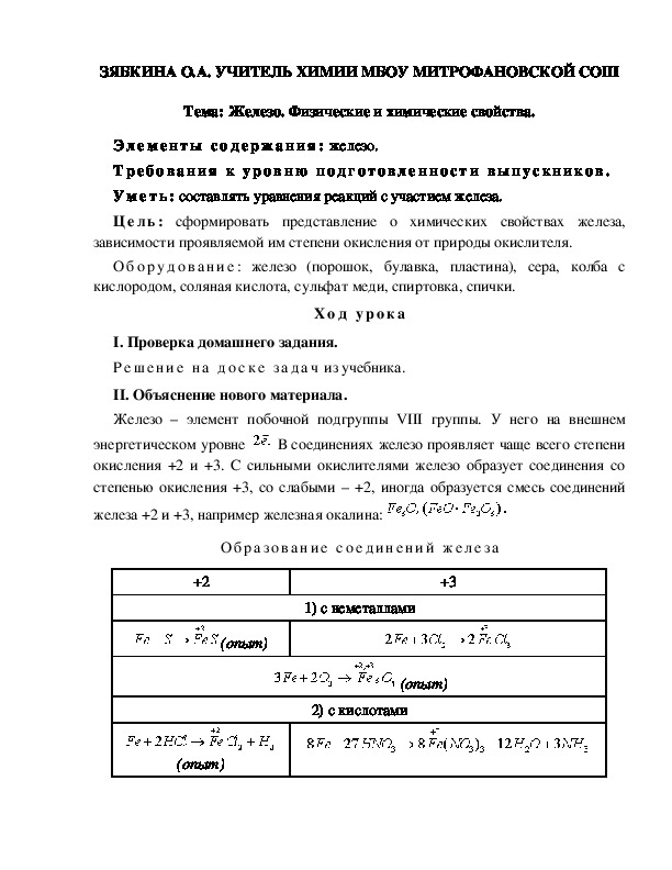 Обложка для материала Тема: Железо. Физические и химические свойства.