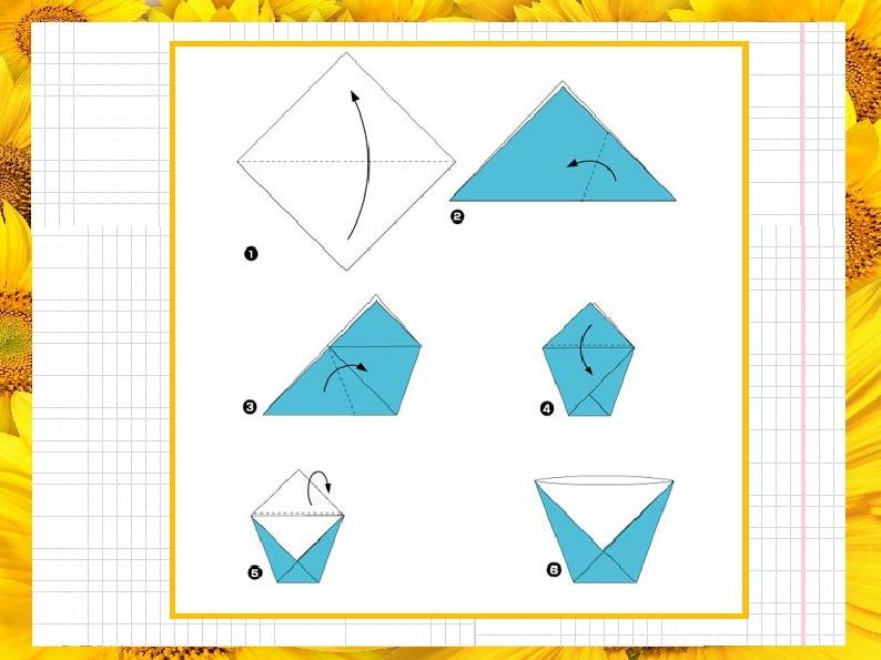Оригами стаканчик схема