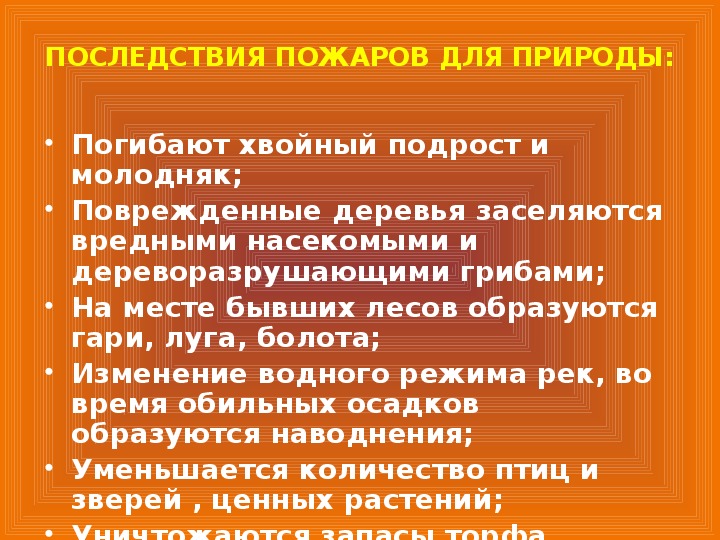 Негативные последствия пожаров. Природа последствия пожара от природы.