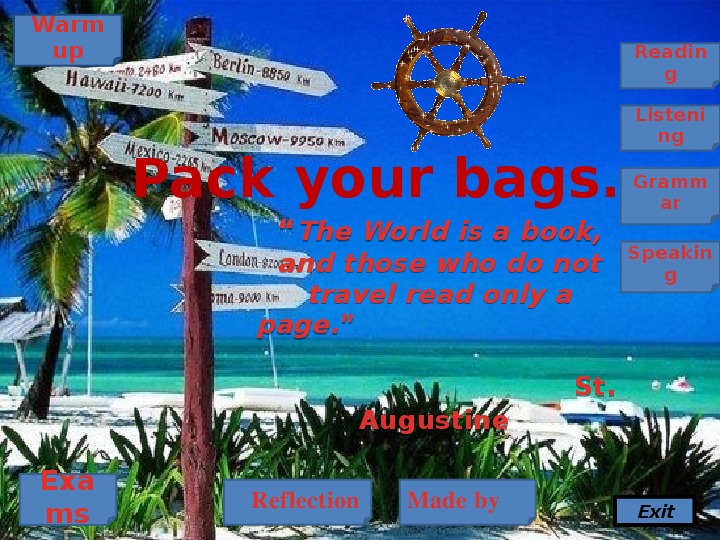 Интерактивный плакат "Pack your bags" (8-9 класс, английский язык)