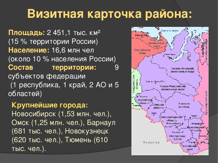 Какие субъекты входят в состав восточной сибири. Западно-Сибирский экономический район карта. Западно-Сибирский экономический район территория площадь. Субъекты РФ Западно Сибирского экономического района. Западно-Сибирский экономический район состав района.