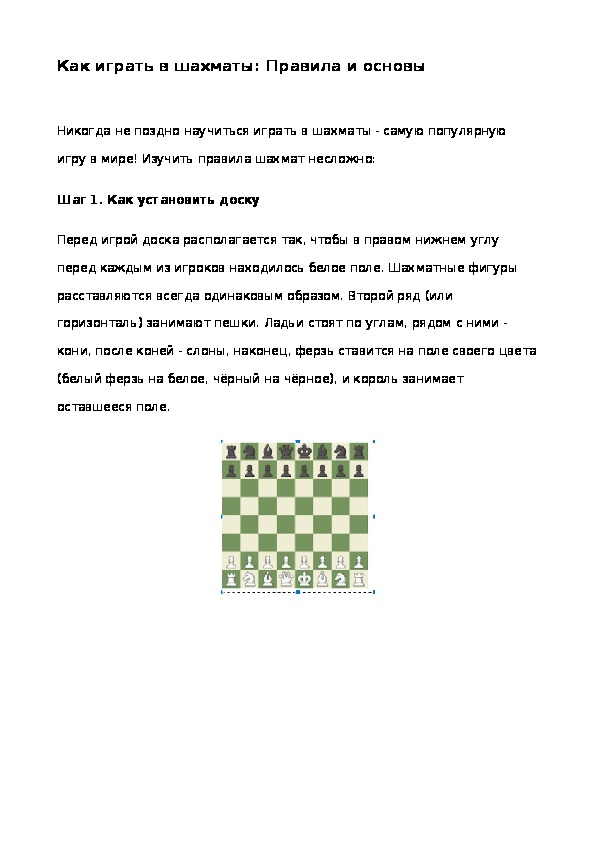 Как играть в шахматы: Правила и основы