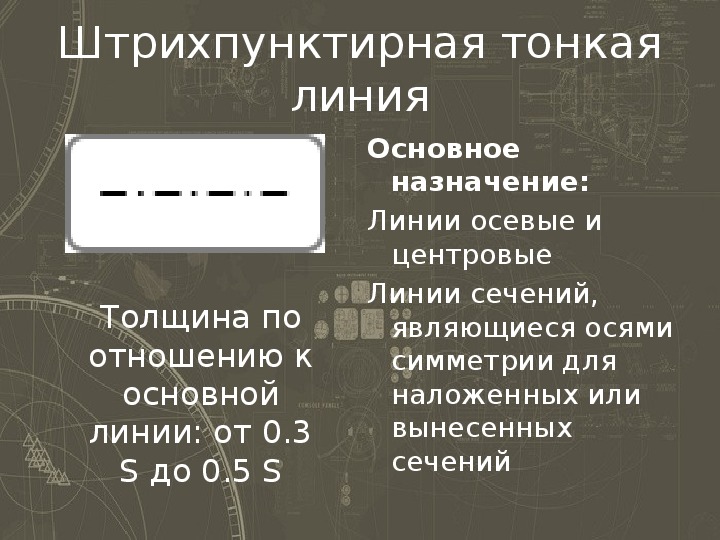 Штрихпунктирные линии на чертежах заканчиваются и пересекаются