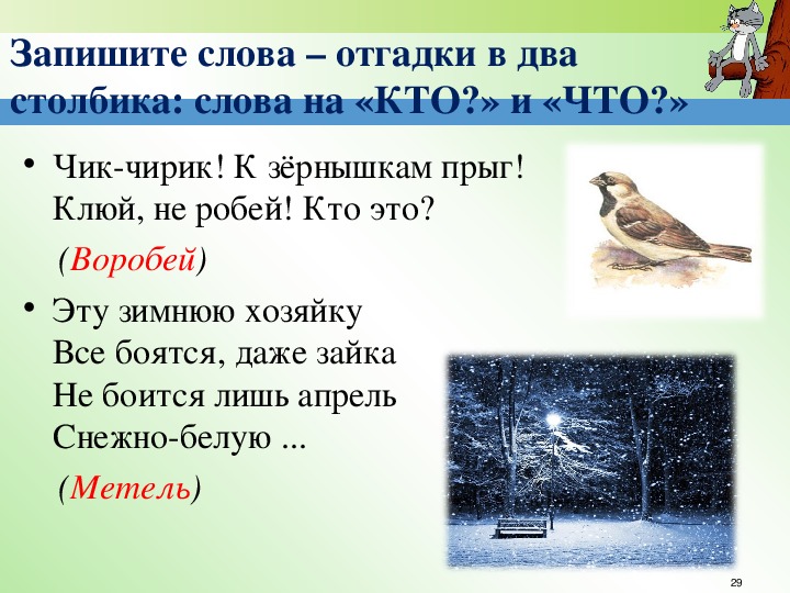 Презентация по русскому языку на тему "Имя существительное. Общее понятие" (1 класс, русский язык)