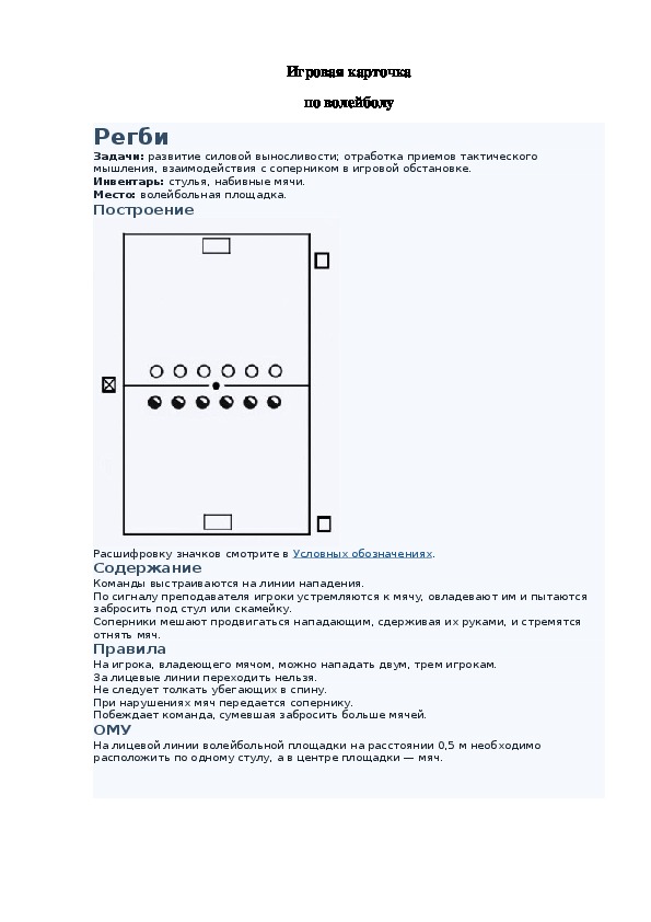 Игровая карточка "Регби"