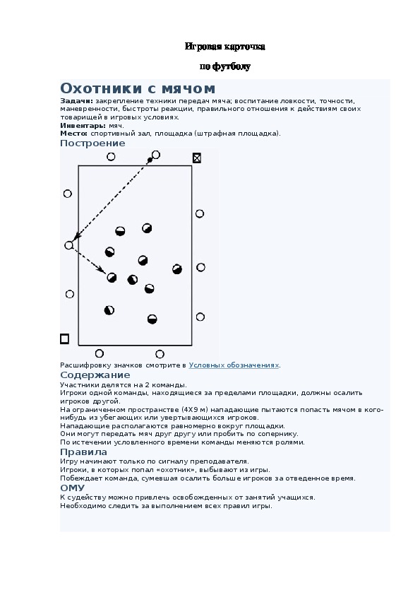 Игровая карточка "Охотники с мячом"