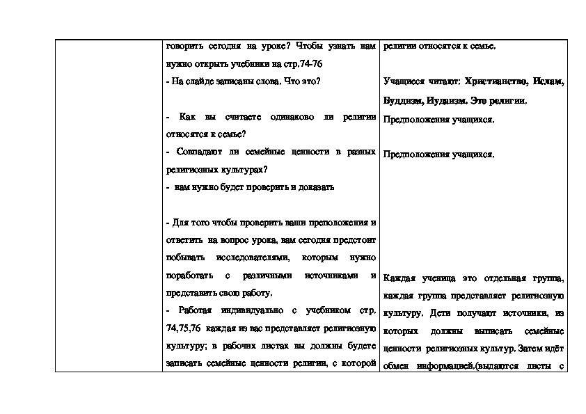 Образование и культура урок однкнр конспект