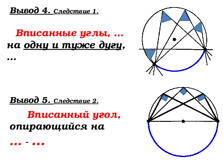 Презентация на тему центральные и вписанные углы 8 класс атанасян