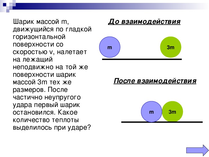 Неупругий шар движется со скоростью