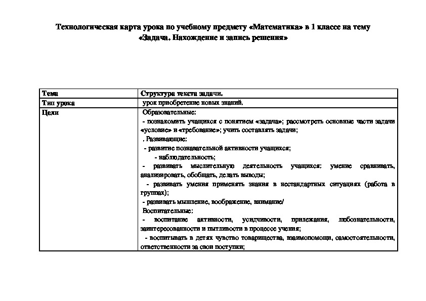 Обложка для материала Структура текста задачи.