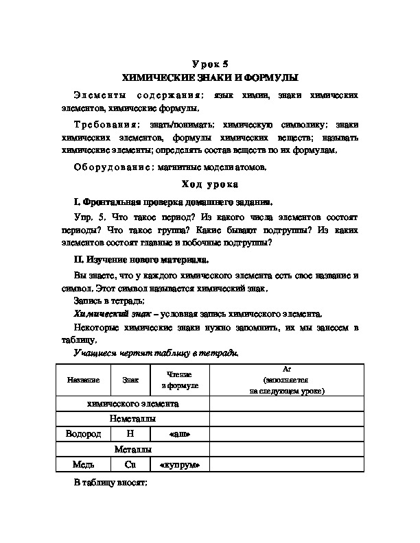 Обложка для материала ХИМИЧЕСКИЕ ЗНАКИ И ФОРМУЛЫ