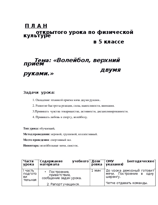 Обложка для материала «Волейбол, верхний прием                                        двумя руками.»