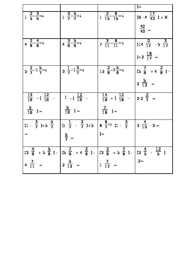 Сложение дробей с одинаковыми знаменателями тренажер. Сложение и вычитание дробей 5 класс карточки. Тренажер сложение и вычитание обыкновенных дробей 5 класс тренажер.
