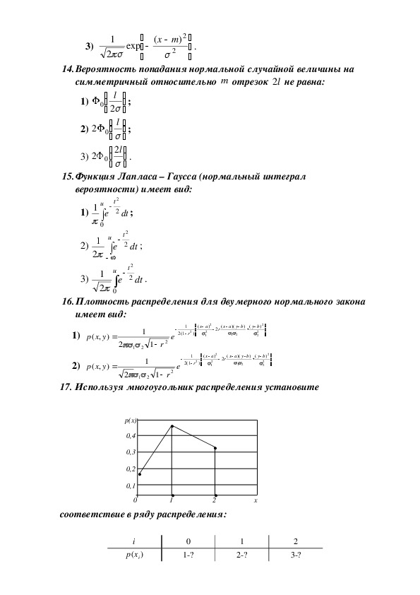 Вероятность и статистика контрольная работа номер 1