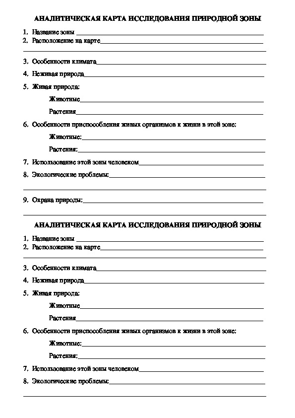 План изучения природной зоны 4. Аналитическая карта исследования природной зоны 4 класс. Аналитическая карта исследования природной зоны тундра.