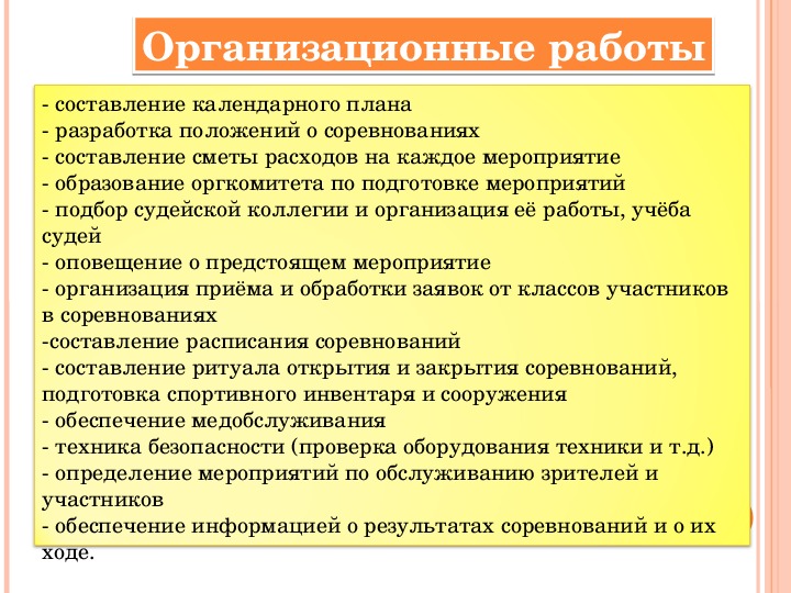 Организация и проведение спортивных соревнований в школе - online presentation