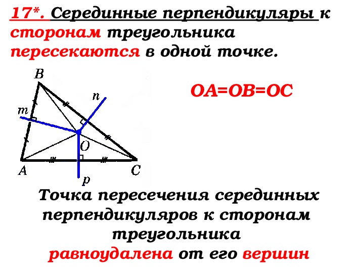 Рисунок серединный перпендикуляр отрезка