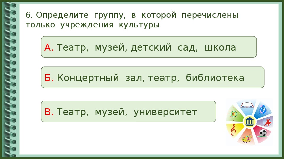 В каком из ответов перечислены