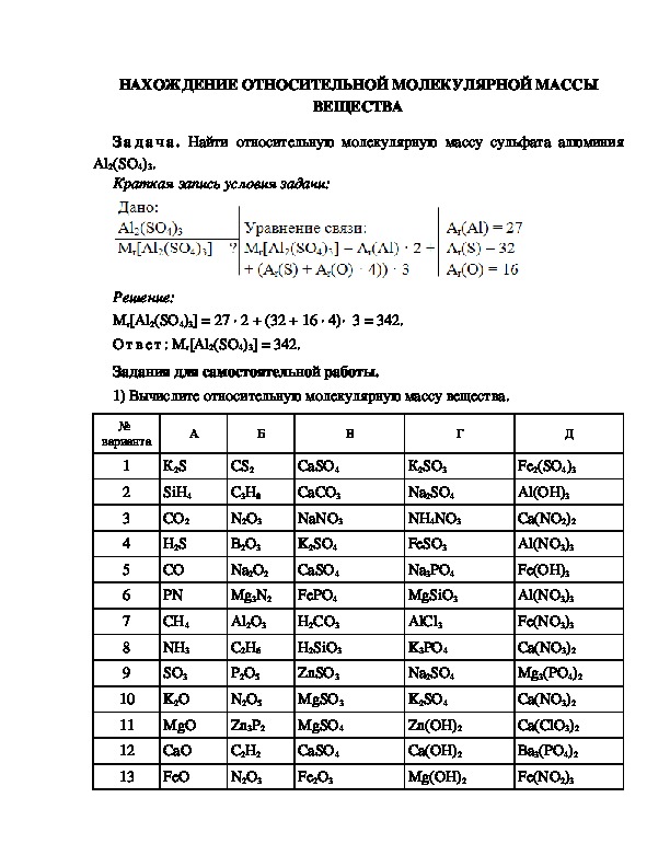 Рассчитайте относительные молекулярные массы веществ. Таблица относительных молекулярных масс. Относительные молекулярные массы веществ таблица. Молекулярная масса химических веществ. Относительная масса вещества.