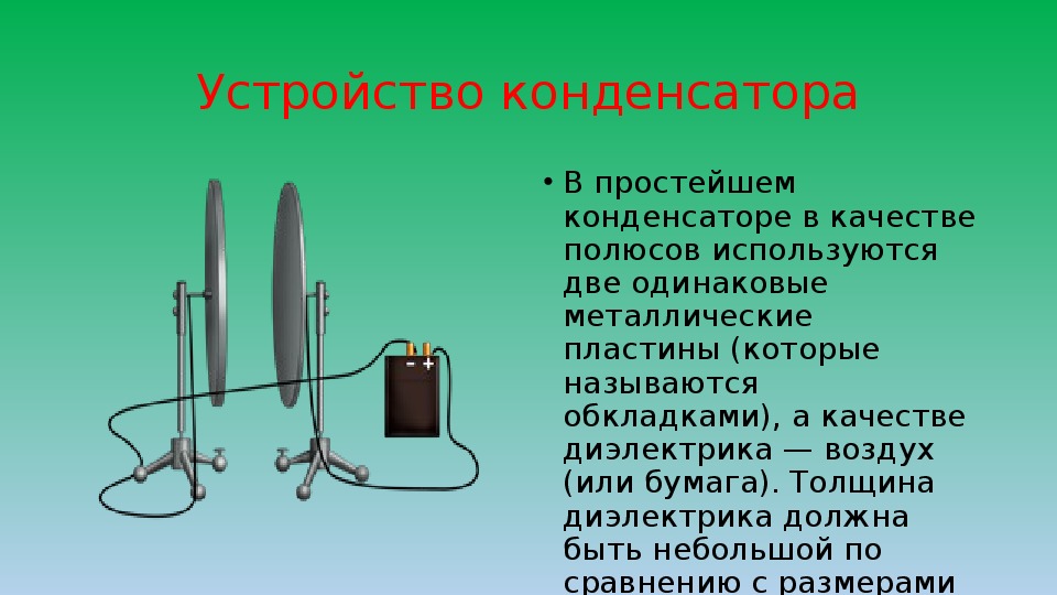 Презентация на тему конденсаторы физика 10 класс