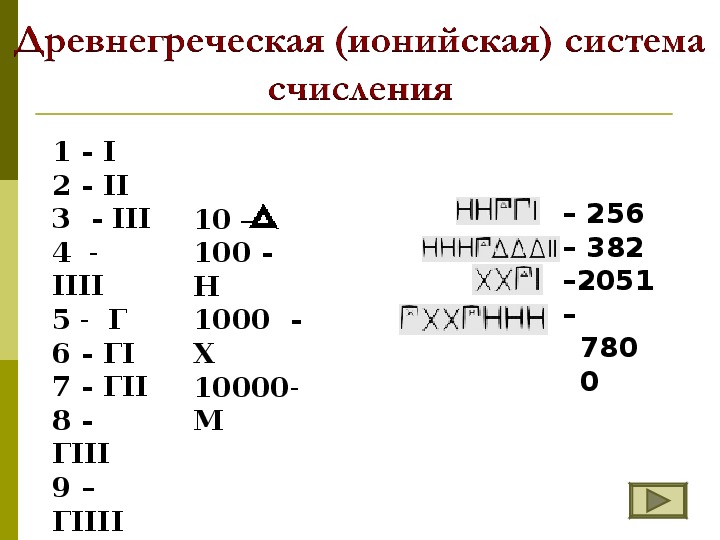 Греческая система