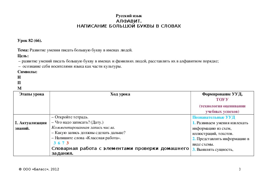 Обложка для материала Развитие умения писать большую букву в именах людей.