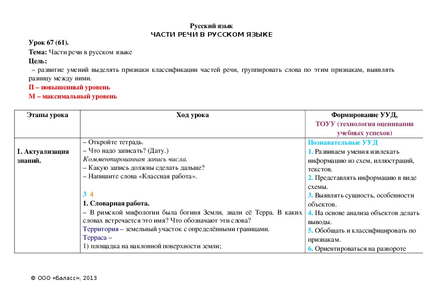 Обложка для материала Части речи в русском языке
