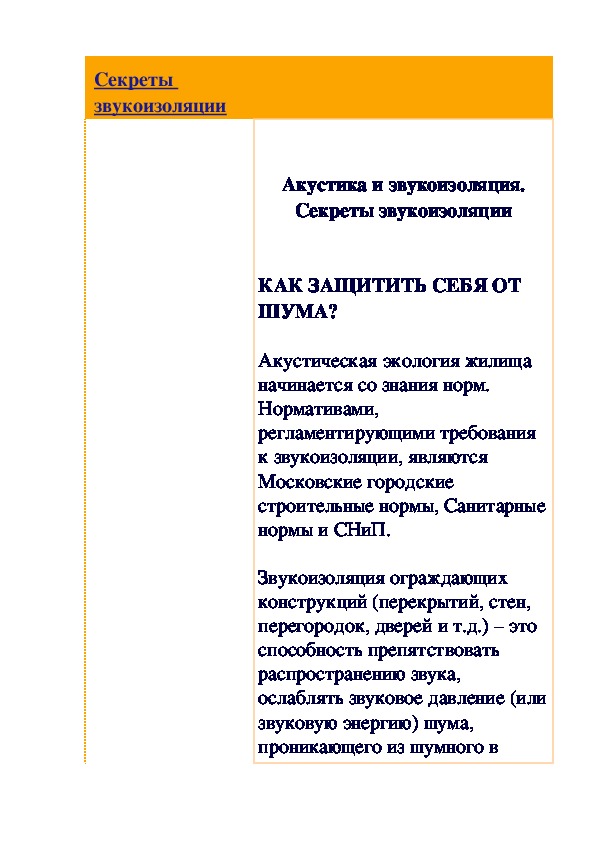 Обложка для материала Статья: Секреты звукоизоляции