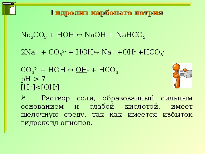 Реакция среды гидрокарбоната калия