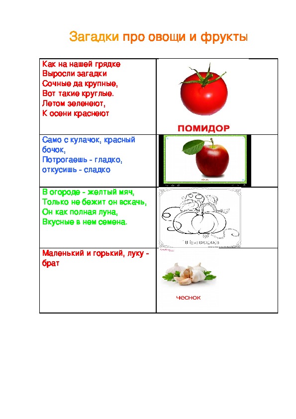 Загадка про фрукты для детей 6 7