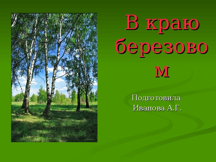 Презентация  "В краю березовом"